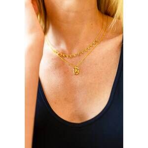 NEW 123 AMORE mi amor dipped initial necklace in gold
